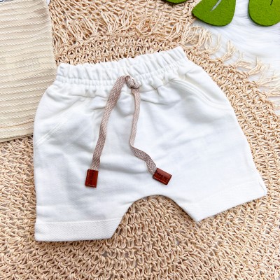 Conj. Camisa Cachorrinho e Bermuda Saruel - Areia e Off White